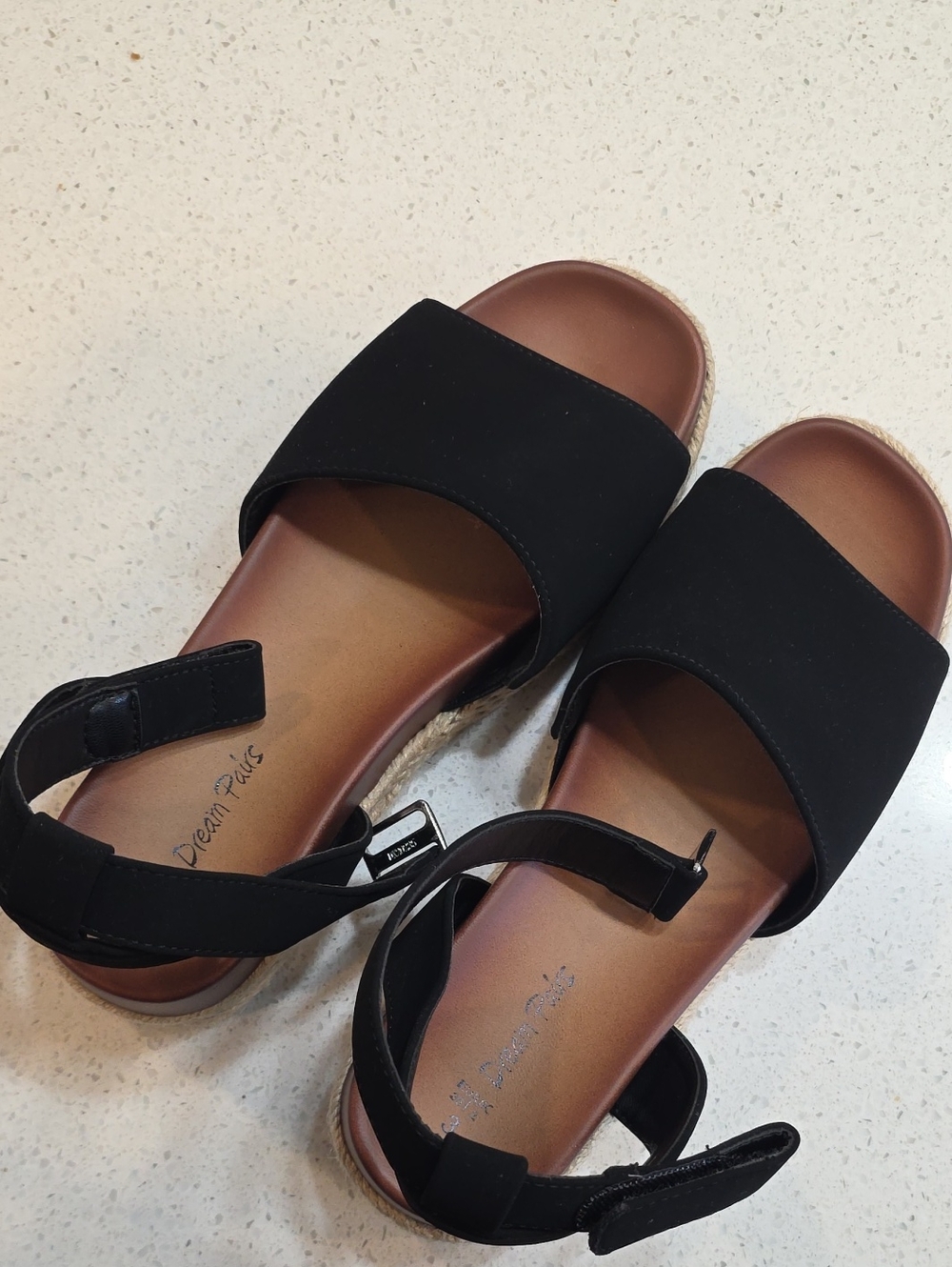 Girl’s Black Strap Sandals by Dream Paris